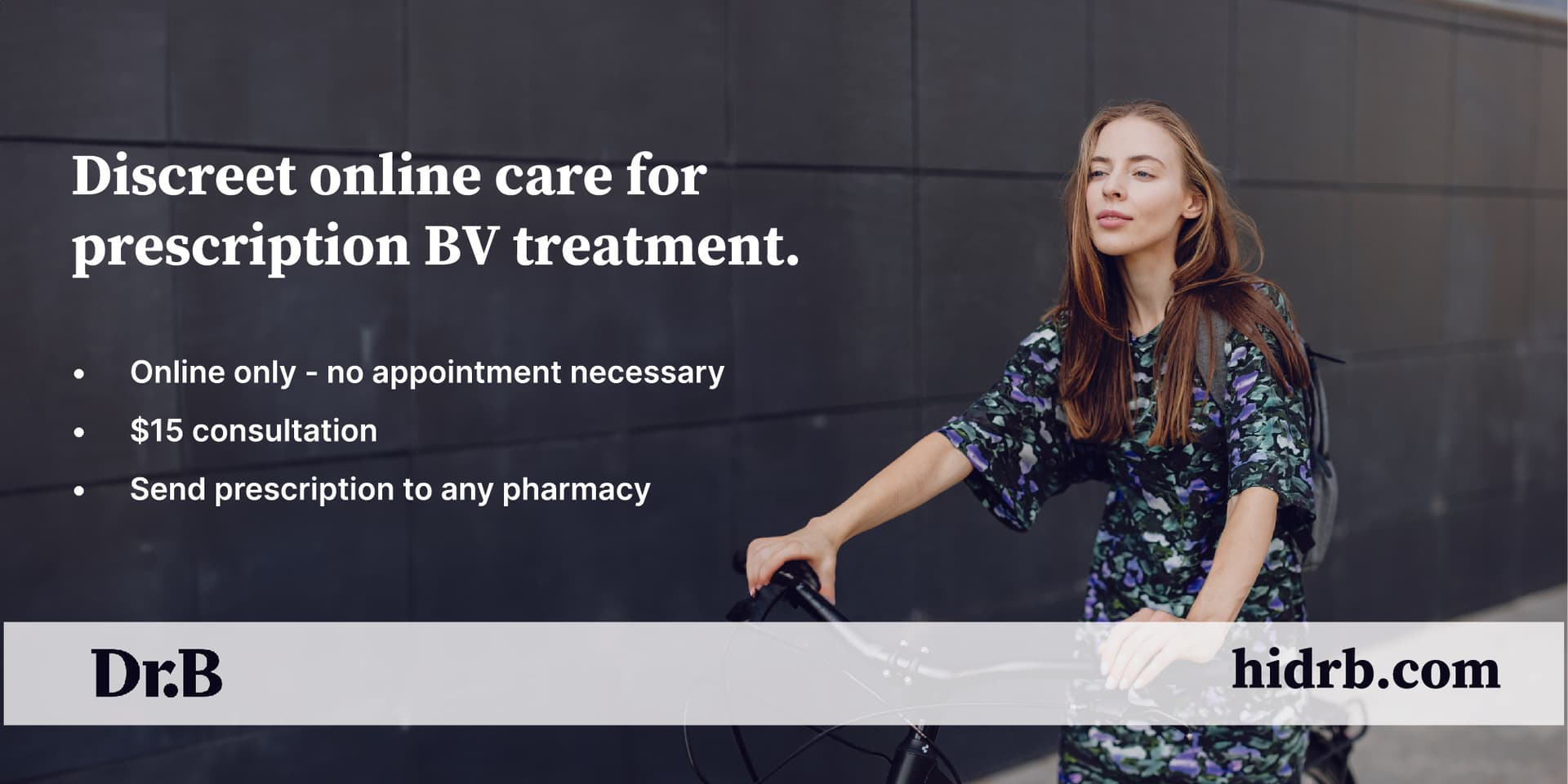 Banner advertising Dr. B's services for bacterial vaginosis treatments