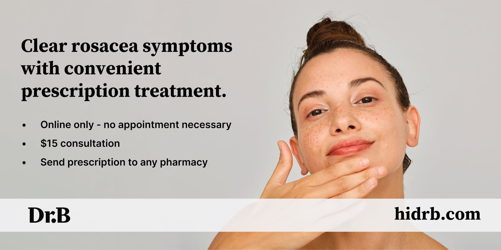 Banner advertising Dr. B's services for rosacea
