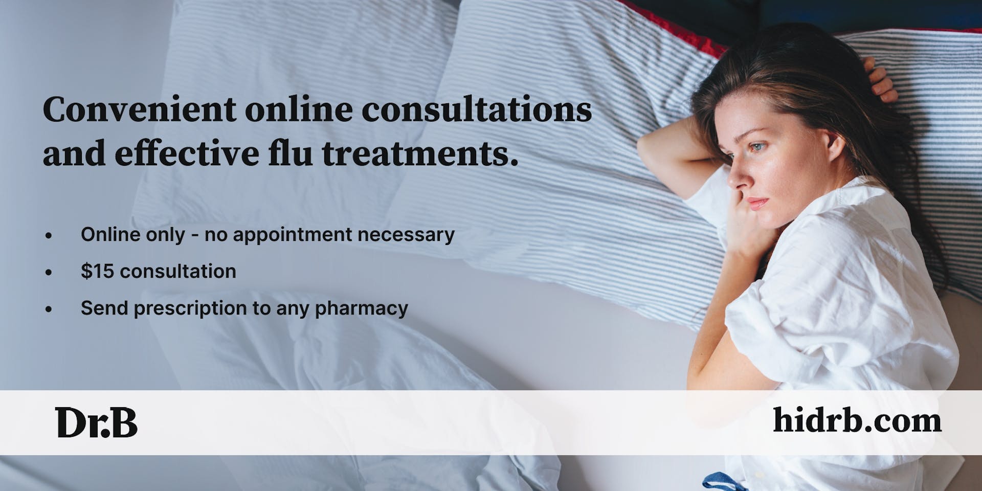Banner advertising Dr. B's services for flu treatments