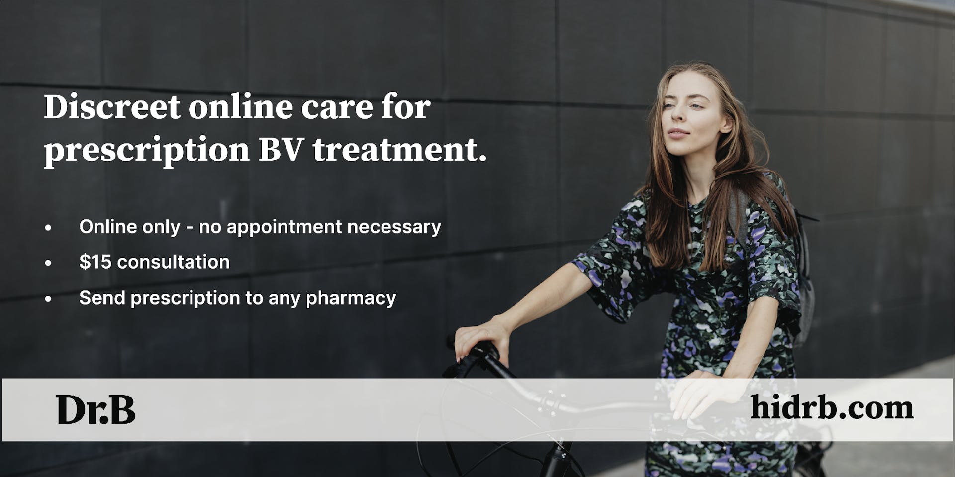 Banner advertising Dr. B's services for bacterial vaginosis treatments