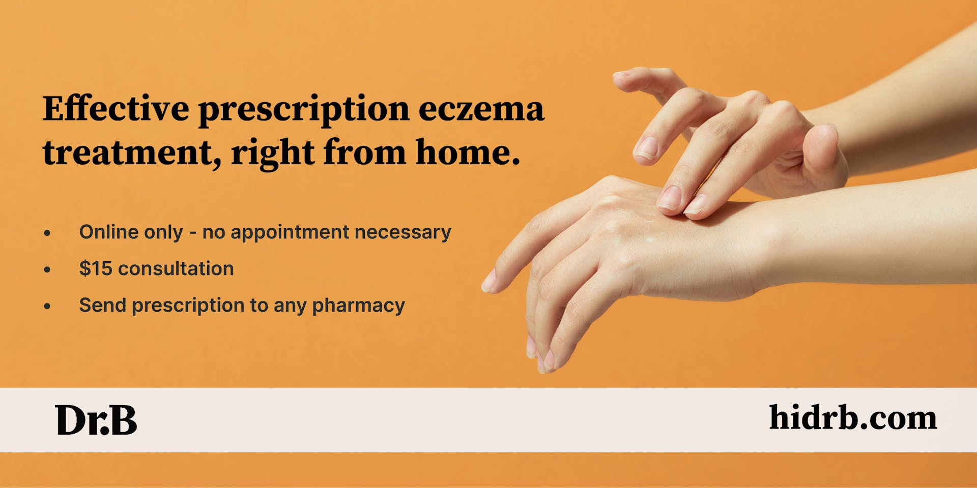 Banner advertising Dr. B's services for eczema treatments