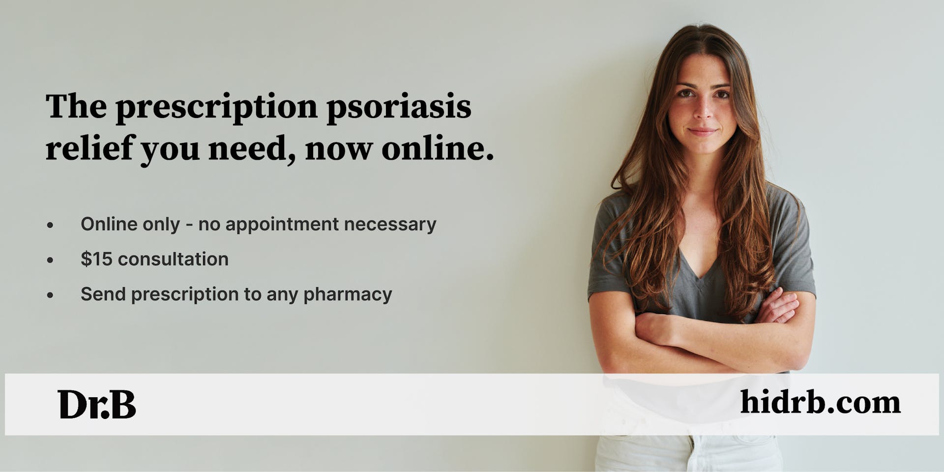 Banner advertising Dr. B's services for psoriasis treatments