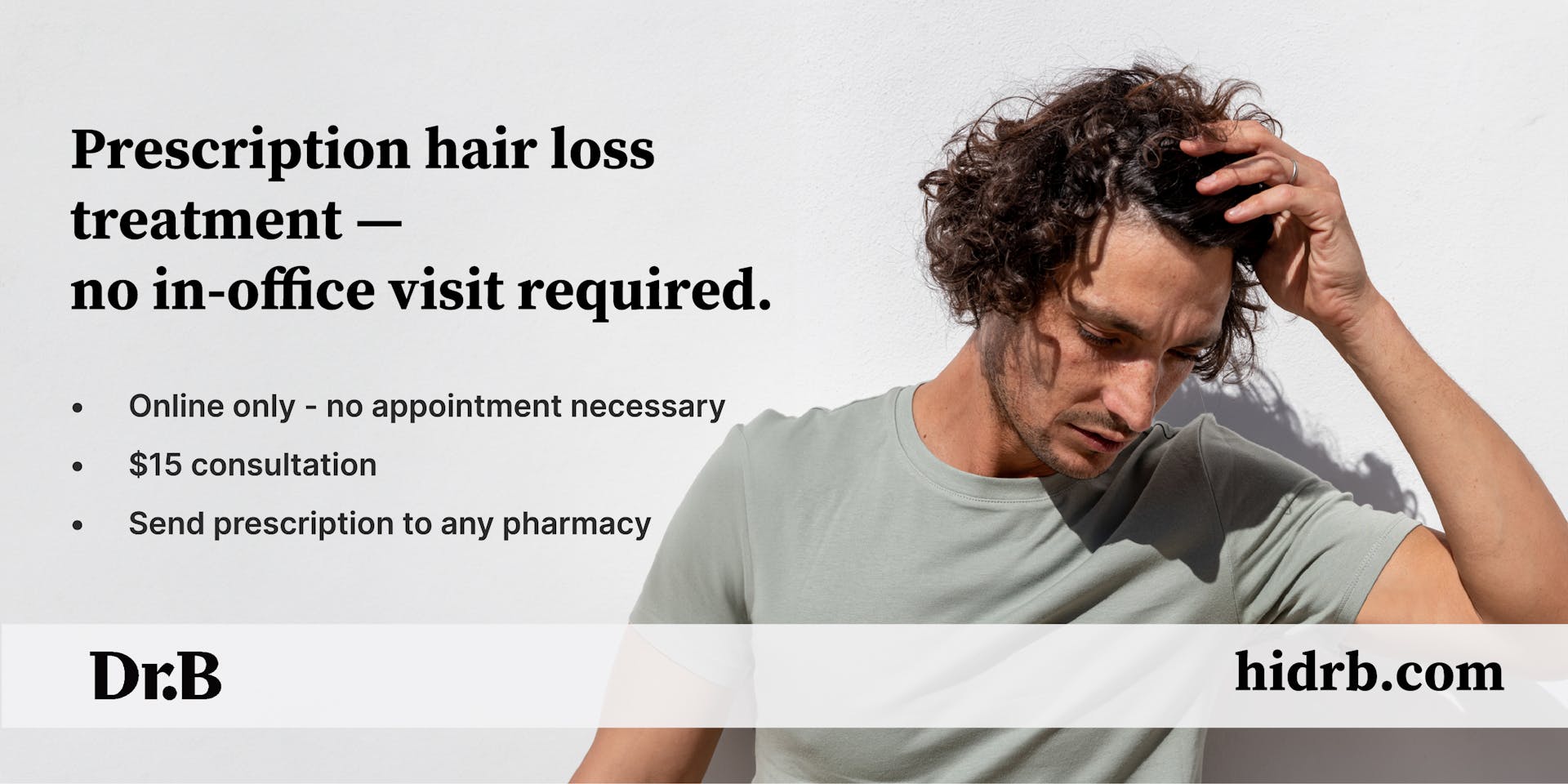 Banner advertising Dr. B's services for hair loss treatments